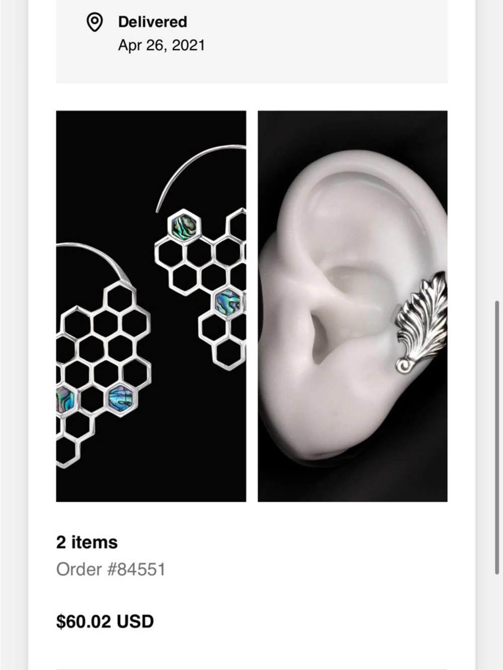 925 Sterling Silver Ear Cuff Leaf in OS by Ask and Embla - Picture 7 of 12